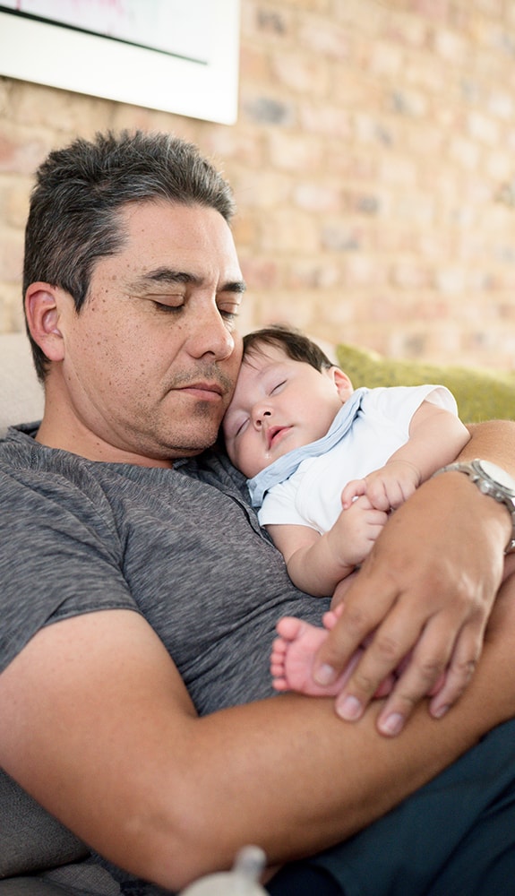 An older father with his child