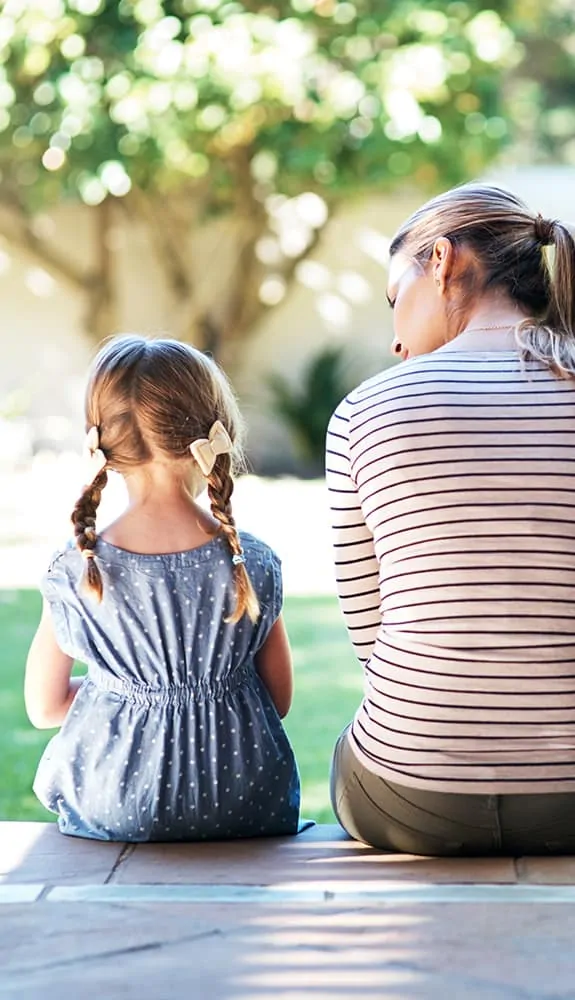 A mother talking to her child about the sperm donor