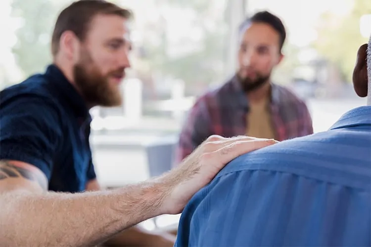 Men supporting each other after baby loss